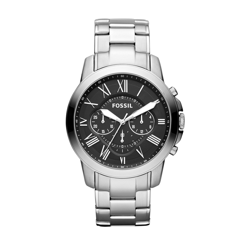 Fossil Men Grant Round Black Watches