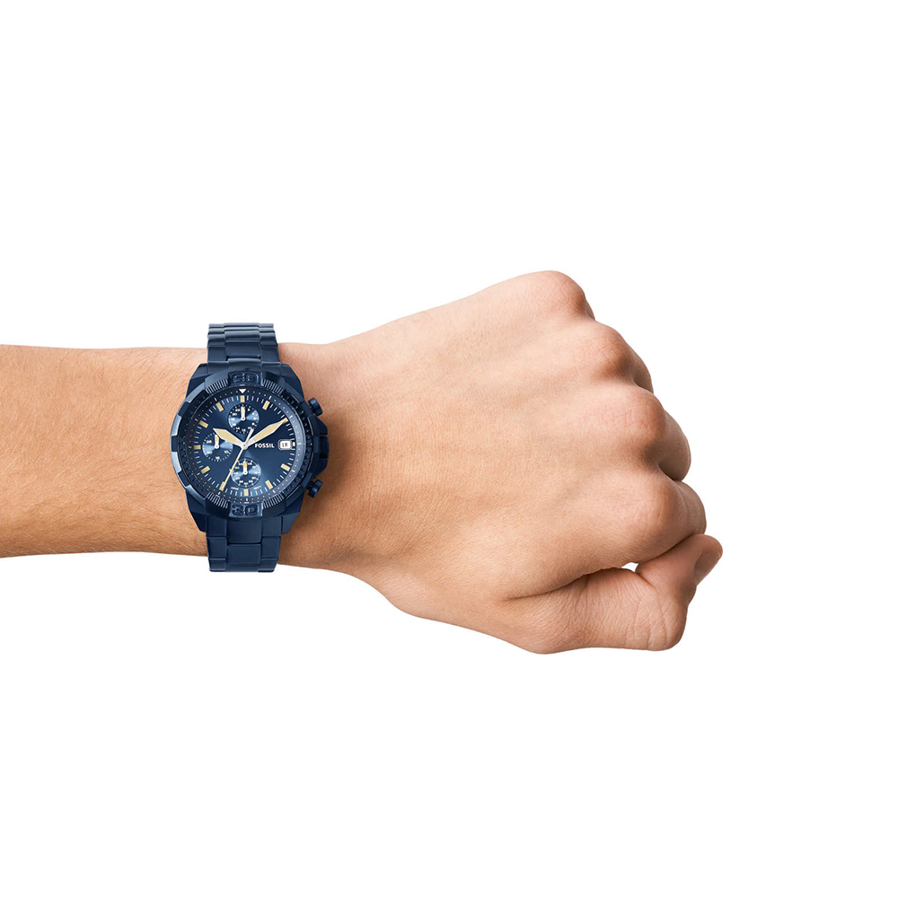 Fossil Men Bronson Round Blue Watches
