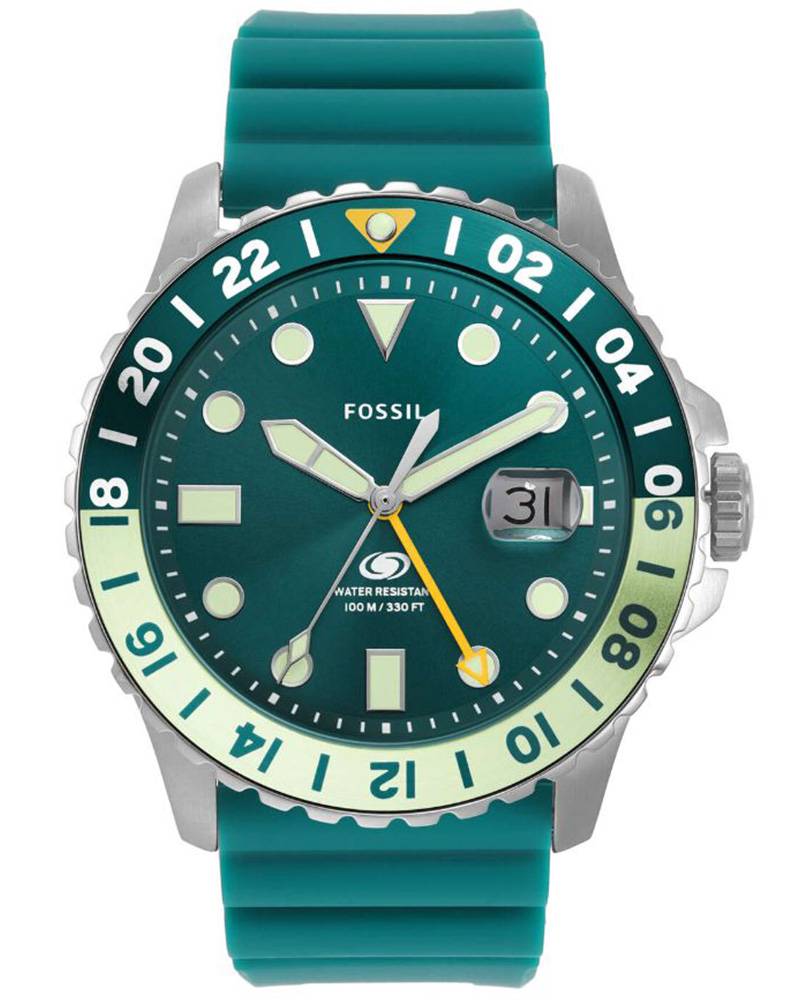 Fossil Men Fossil blue gmt Round Green Watches