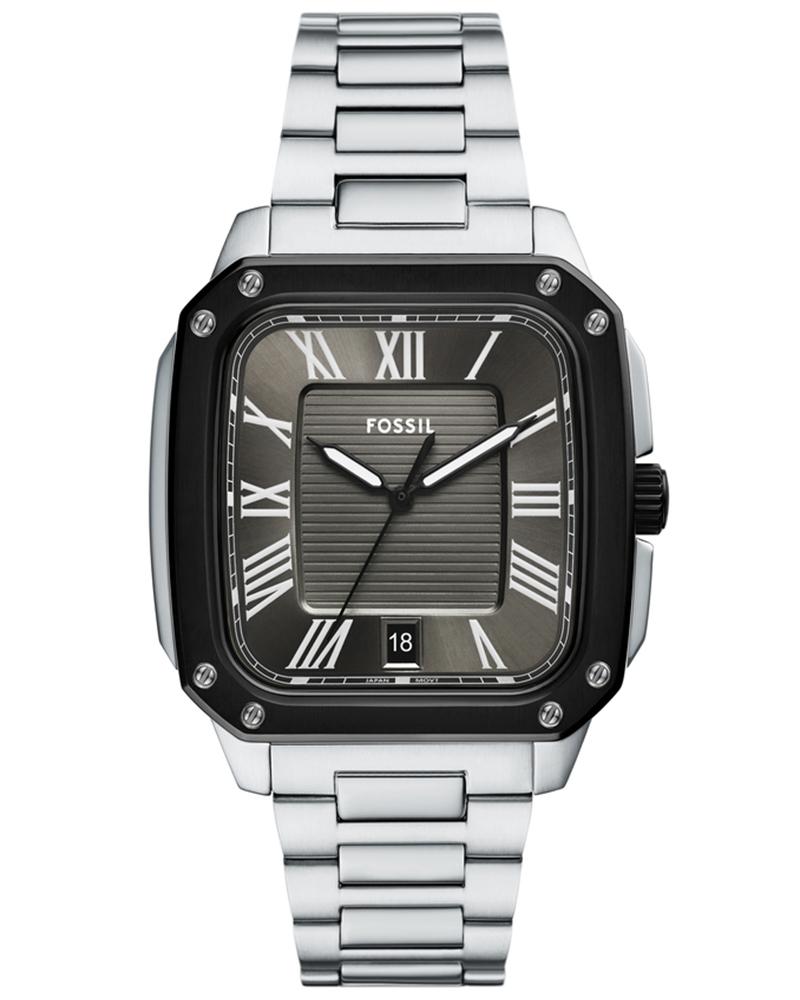 Fossil Men Crosby Rectangular Gray Watches