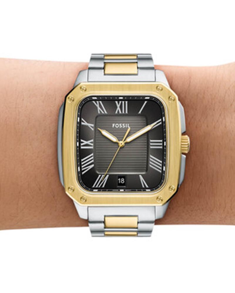 Fossil Men Crosby Rectangular Black Watches