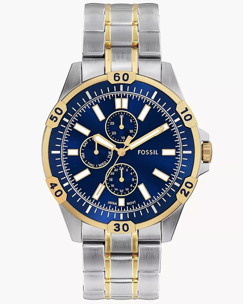 Fossil Men Garrett Round Blue Watches