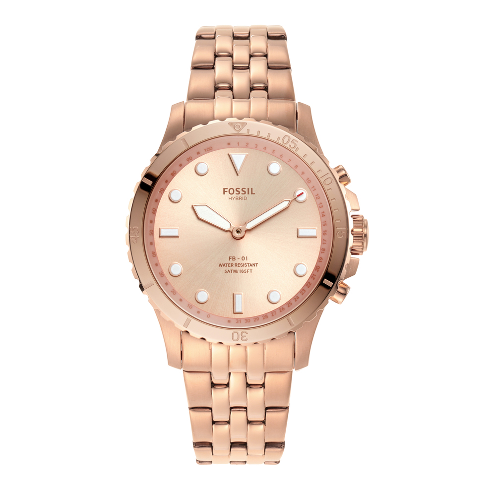 Fossil Smartwatch Women FB 01 Round Rose Gold Smartwatches