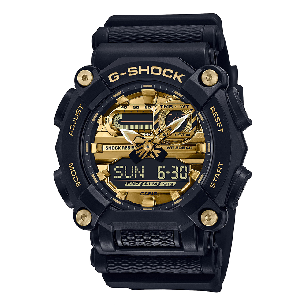 G Shock Men G Shock Round Gold Watches