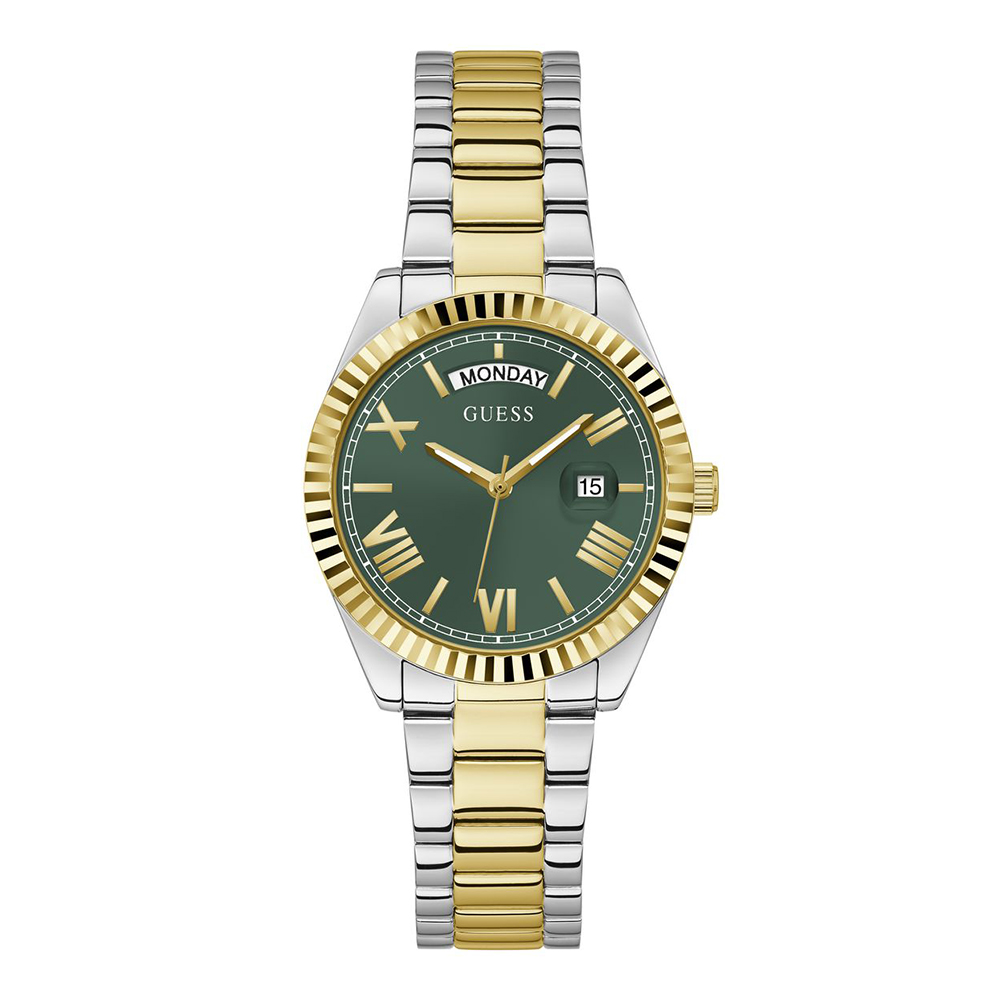 Guess Women Luna Round Green Watches
