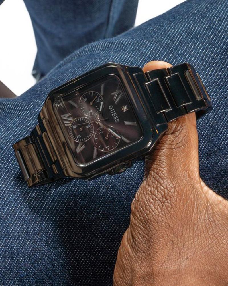 Guess Men Integrity Square Black Watches