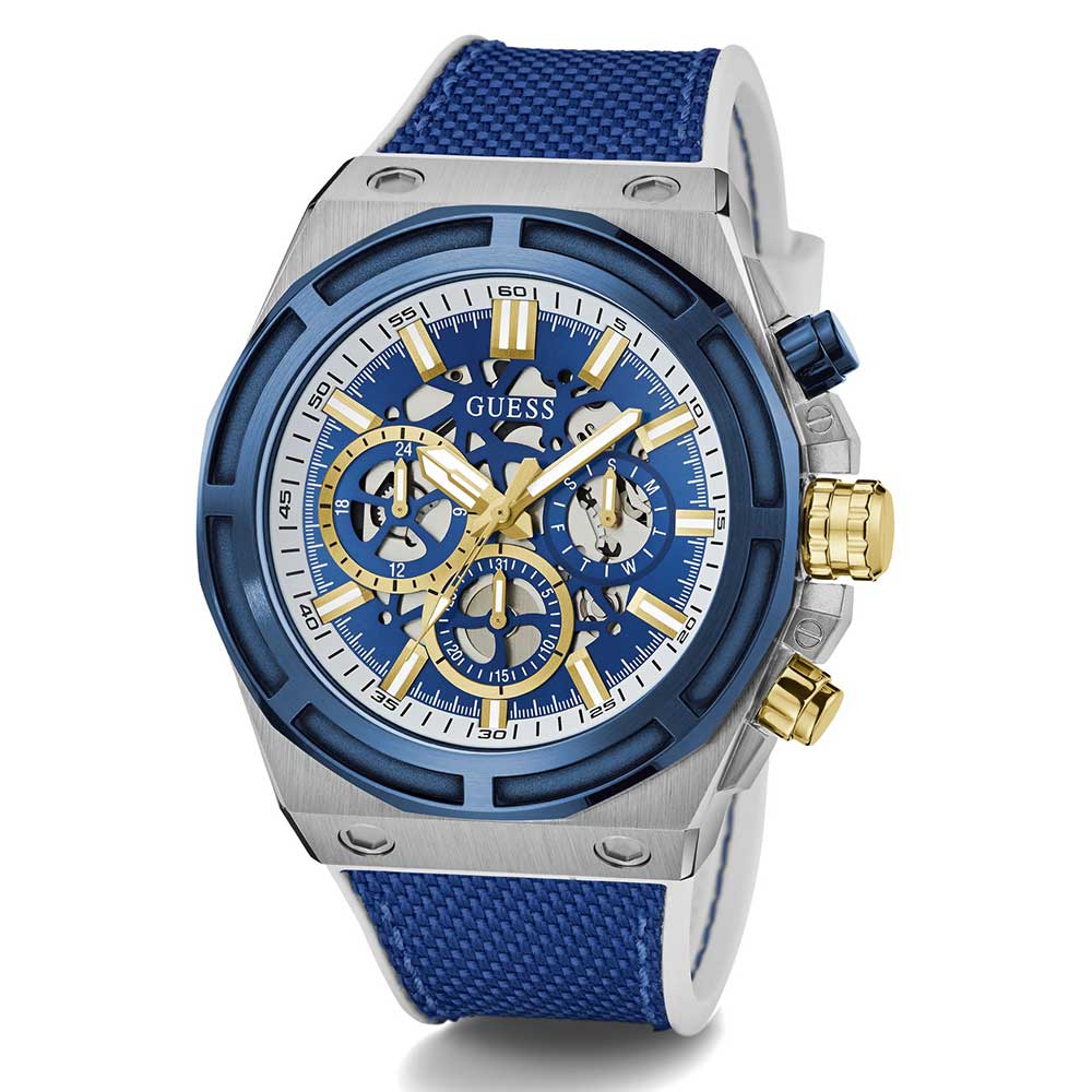 GUESS 青 白 ウォッチ 2点セット GUESS Mens White Blue Multi-function Watch - GW0499G6 | GUESS