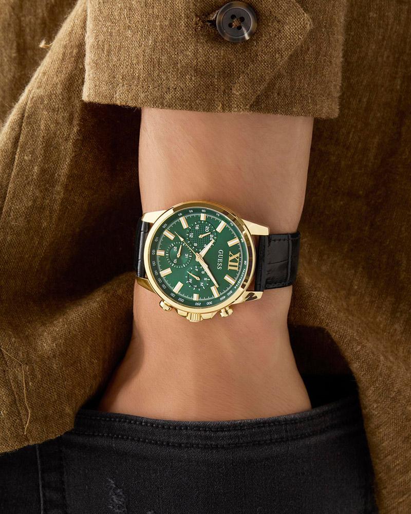 Guess Men WALKER Green Analog Watch SKU-ID GW0901G4 Helios The