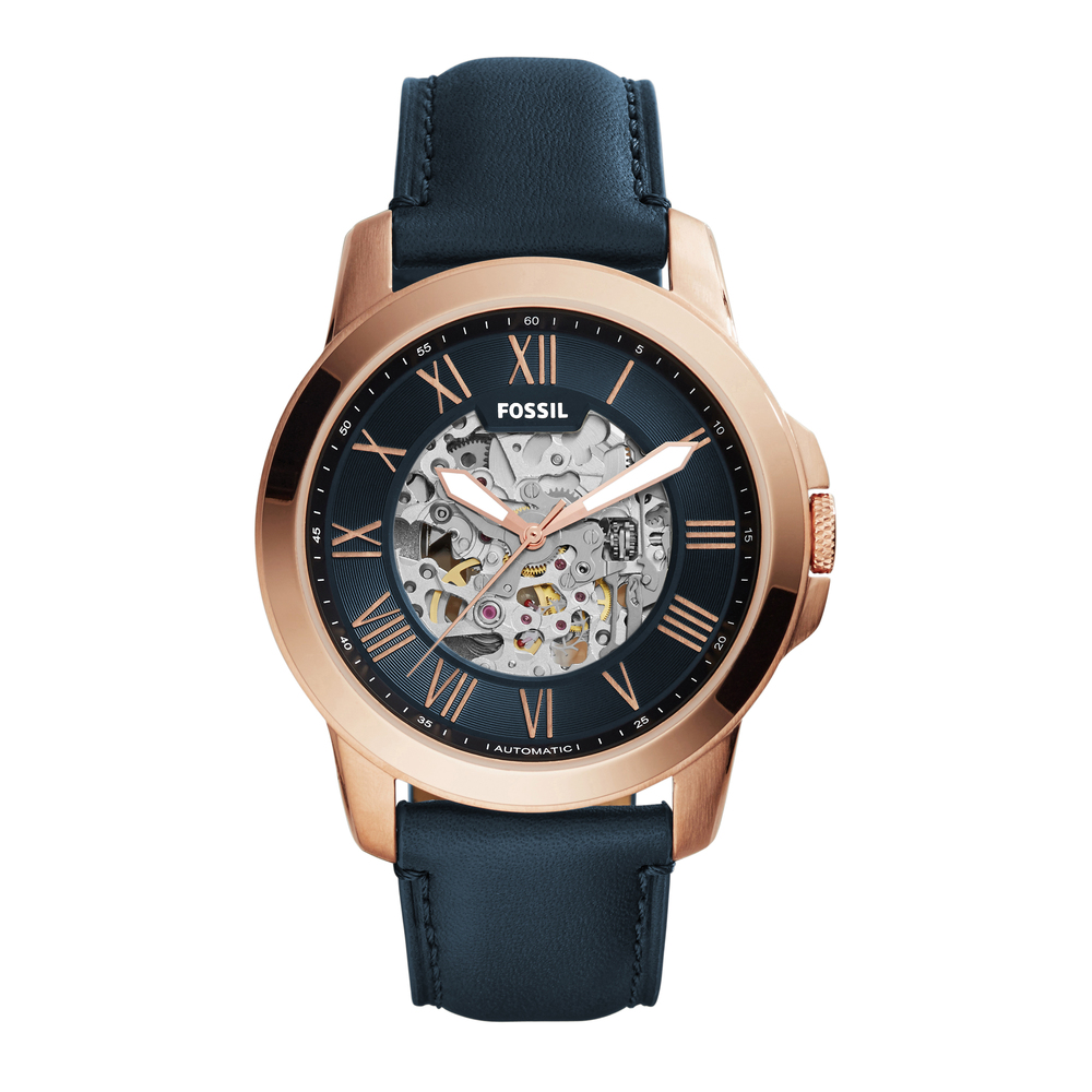 Fossil Men Grant Round Blue Watches
