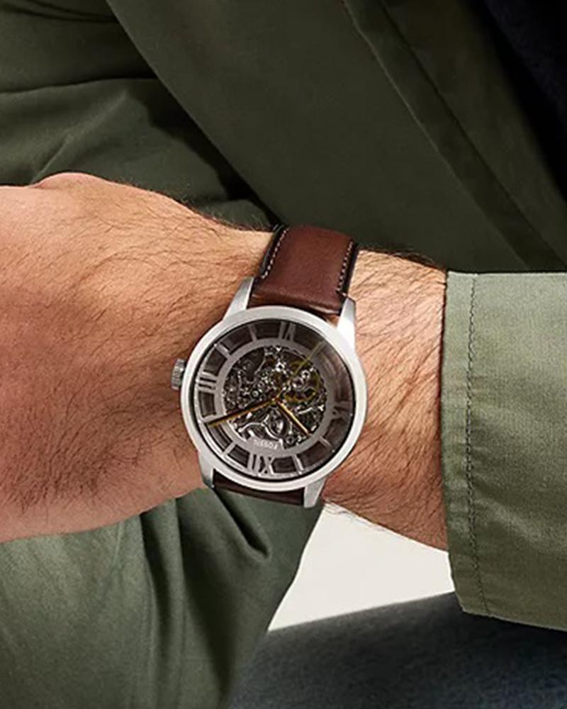 Fossil Men Townsman Round Silver Watches