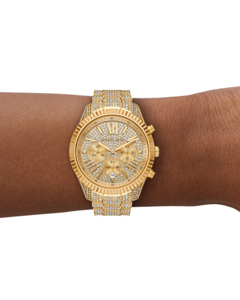 Michael Kors Women Lexington Golden Chronograph Watch SKU-ID