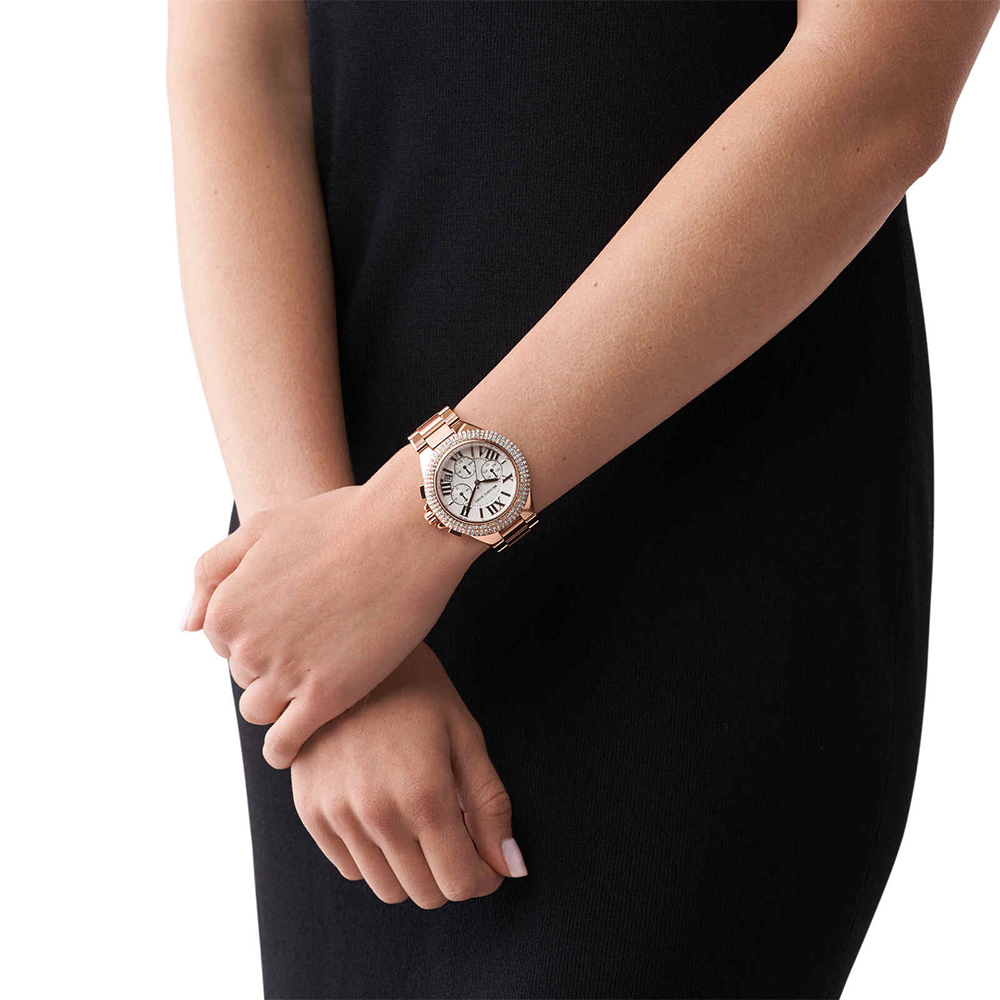 Michael kors camille watch silver best sale