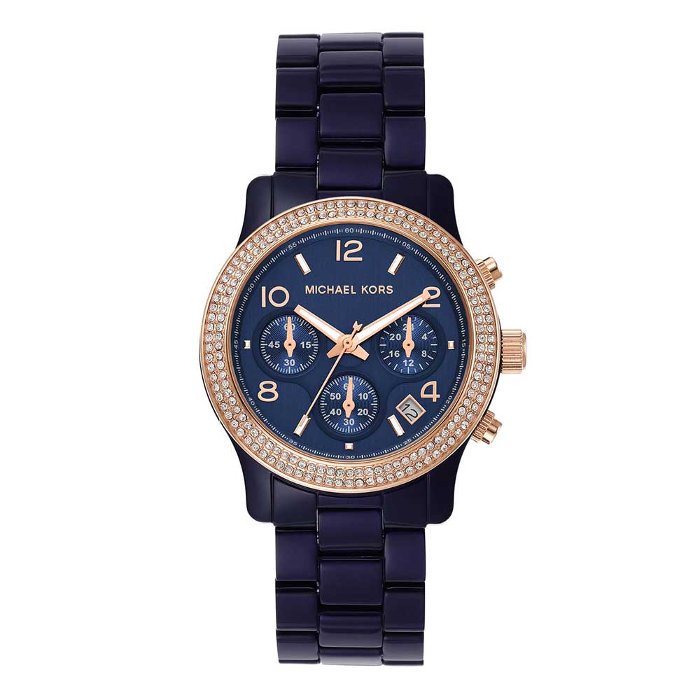 Blue michael kors watch best sale