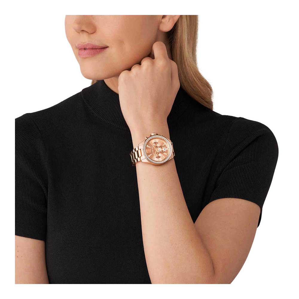 Michael Kors Women WREN Rose Gold Chronograph Watch SKU-ID MK7430