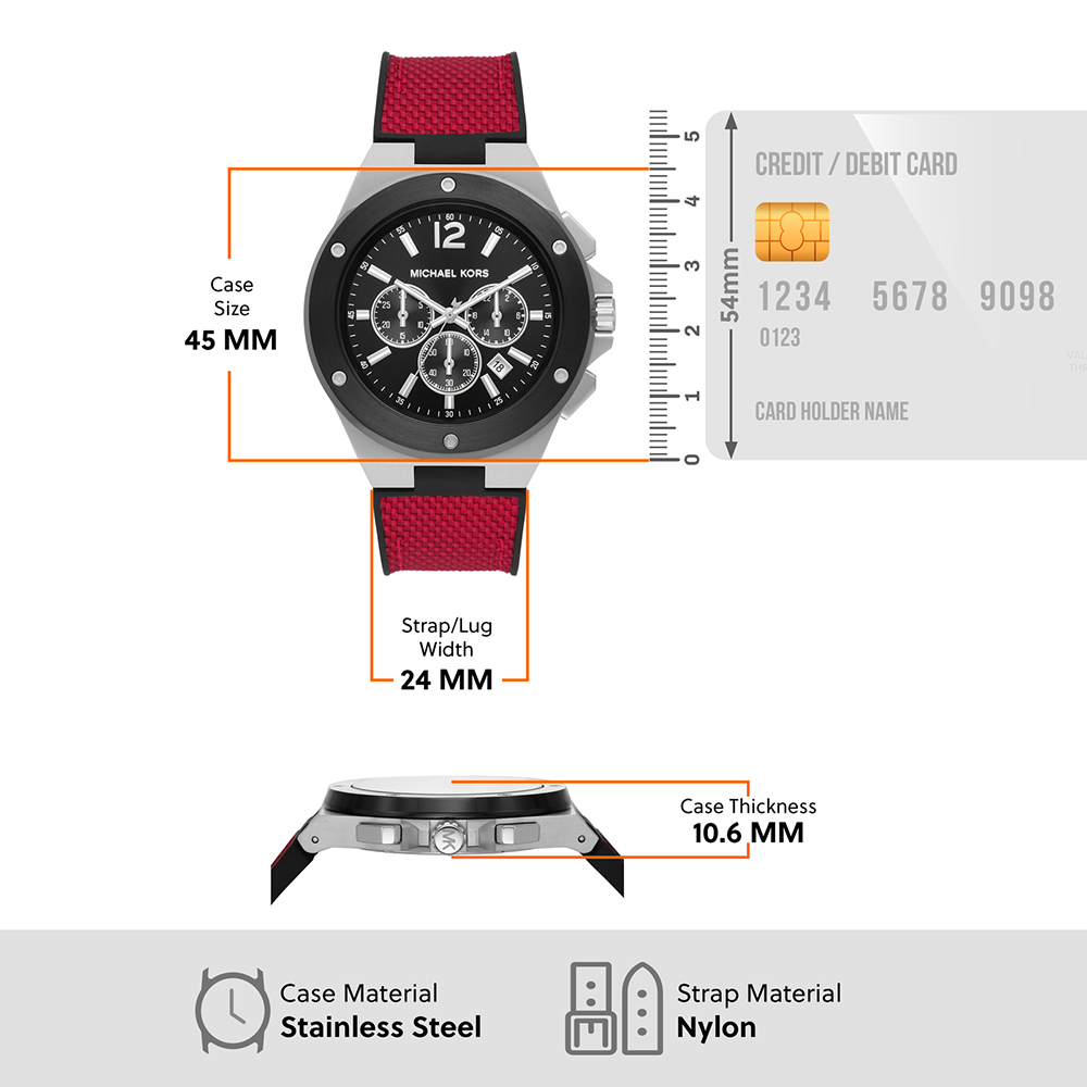 Michael Kors Men LENNOX Black Analog Watch SKU-ID MK8943 | Helios