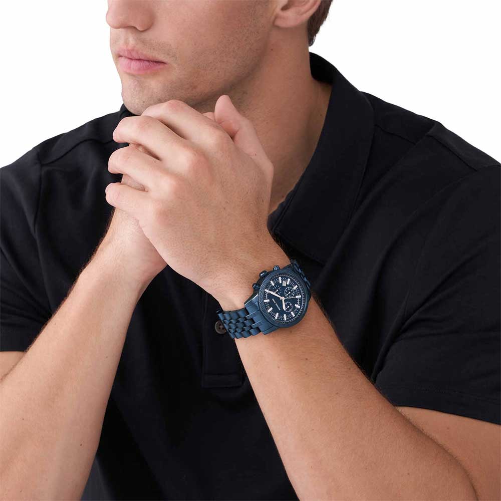 Michael kors Men Hutton Round Blue Watches