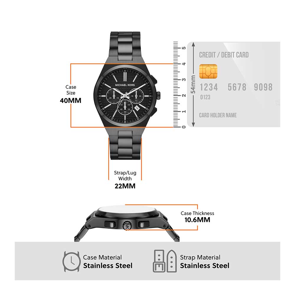 mk Michael Kors Brecken Gunmetal Tone Chronograph MK8465 Men's Watch