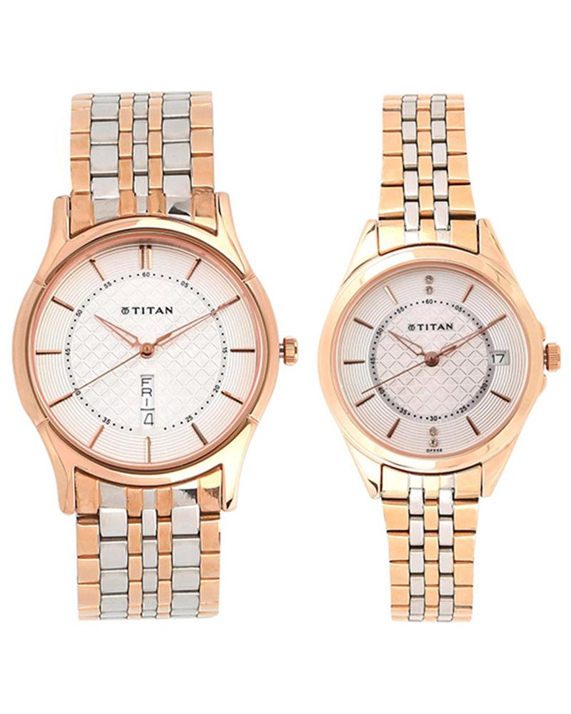 Buy Titan Round Couple Watch NS16362565KM01P Helios Watch Store