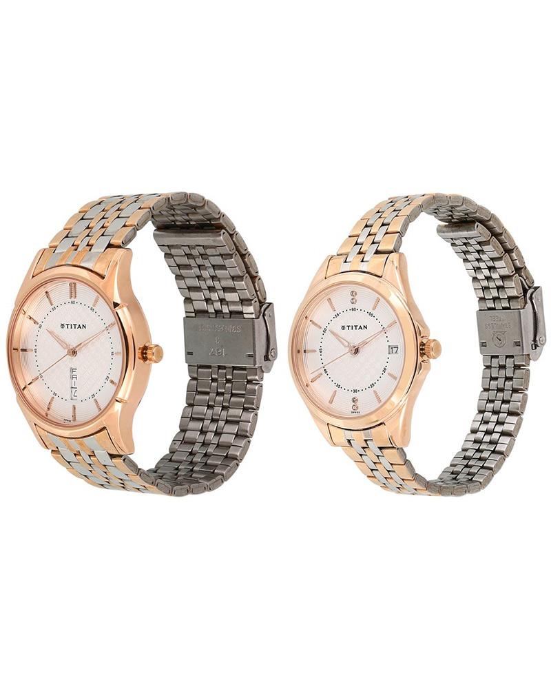 Titan Couple BANDHAN Two Toned Analog Watch SKU-ID 16362565KM01