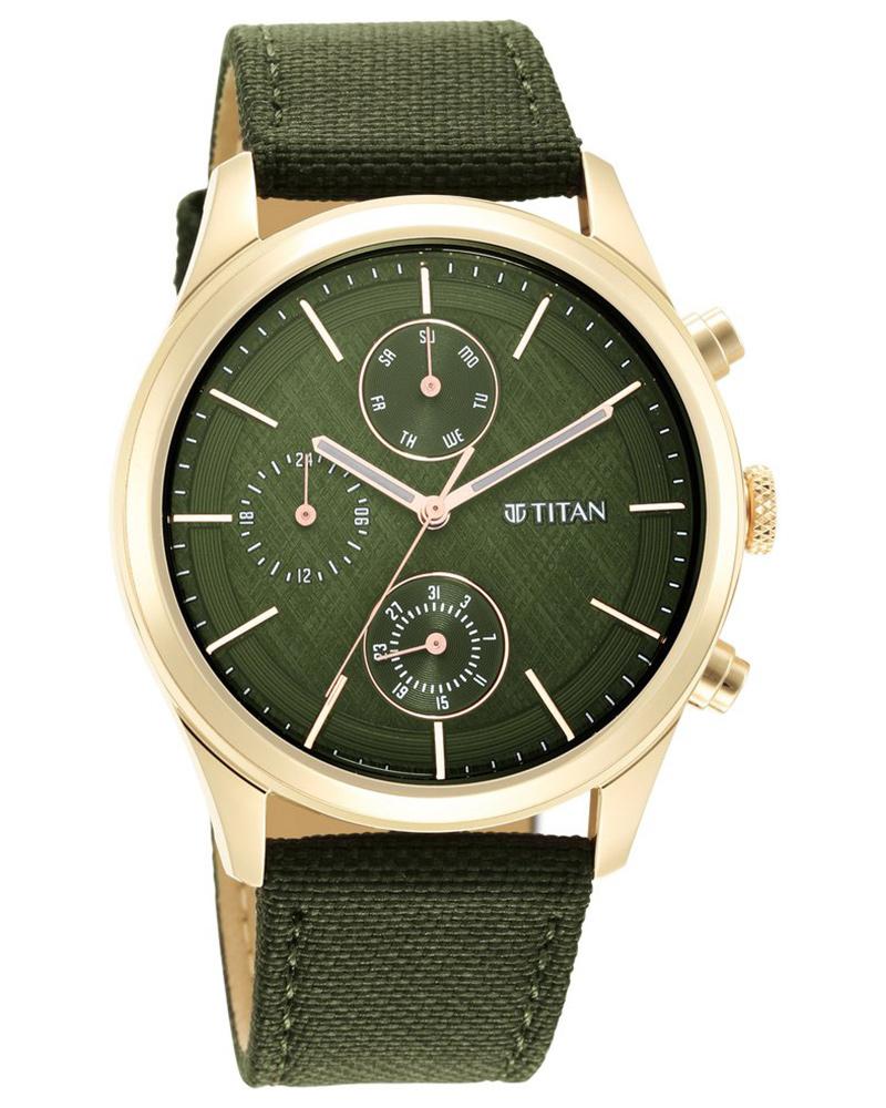 Titan Men NEO SPLASH Green Analog Watch SKU-ID 1805WP01 Helios