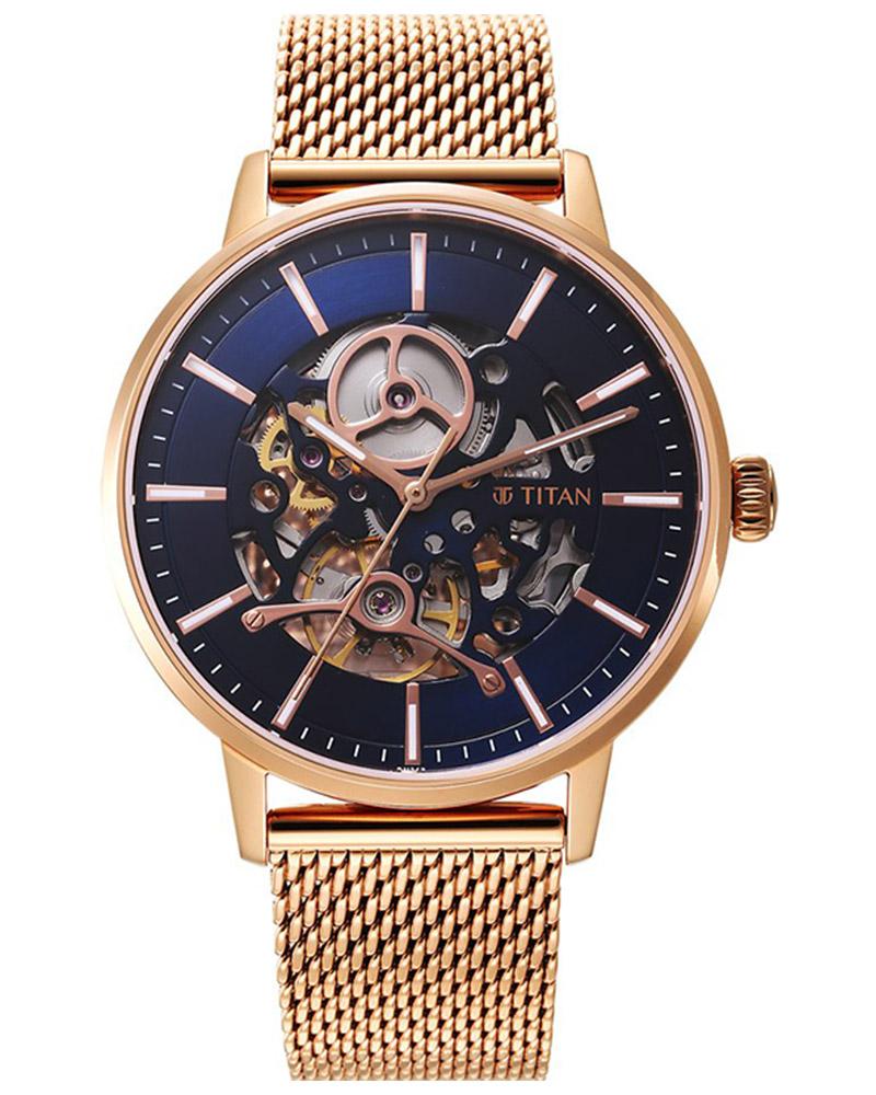 Titan Men Round Rose gold Watches