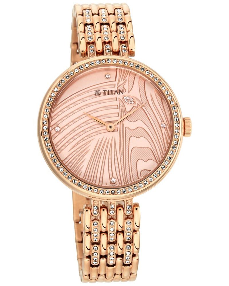 Rose Gold Titan Best Watch Price In India Buy Titan Round Women