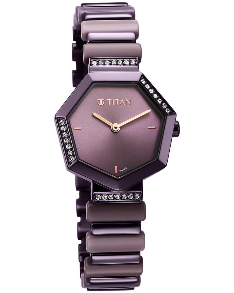 Titan Women GLITZ Purple Analog Watch SKU-ID 95207QD01 Helios
