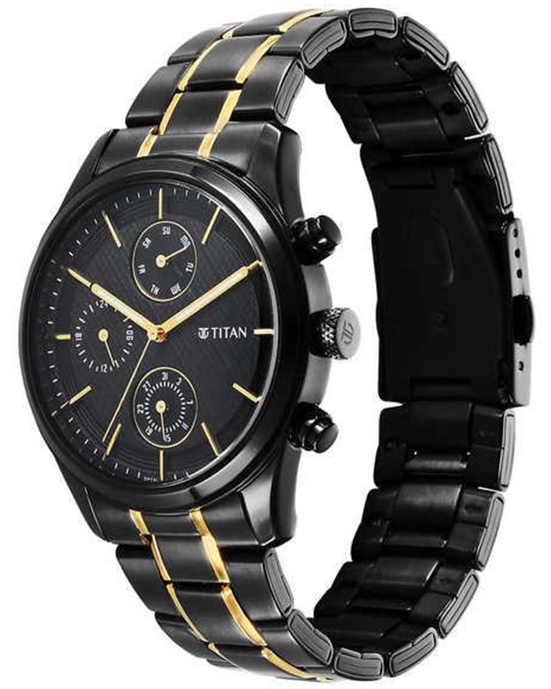 Titan Men NEO BLACK GOLD Black Multifunction Watch SKU-ID