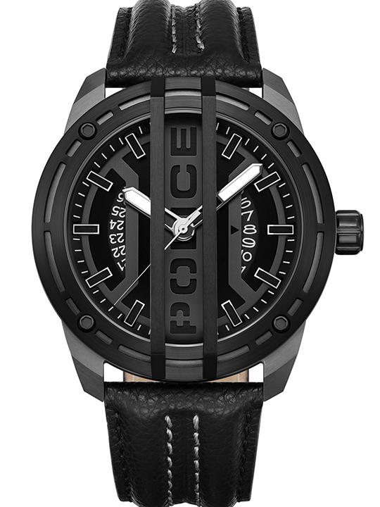 Police Men Fast lane Round Black Watches