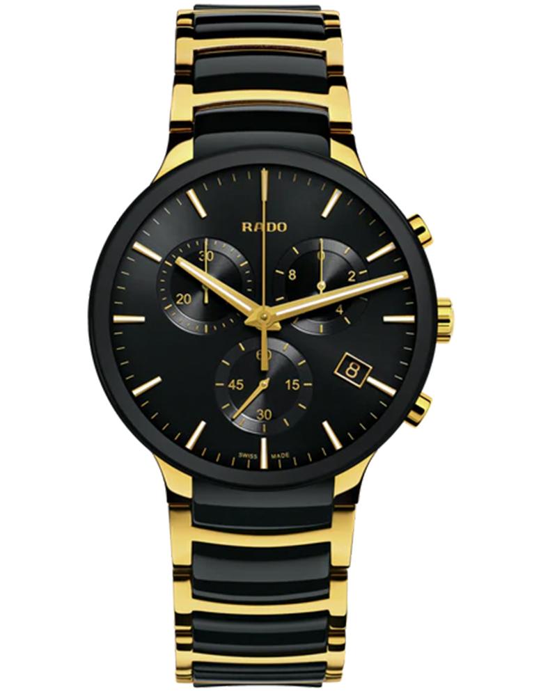 RADO アナログ腕時計 ブラック/ゴールド Rado Men Centrix Black Analog Watch SKU-ID R30134162 | Helios The