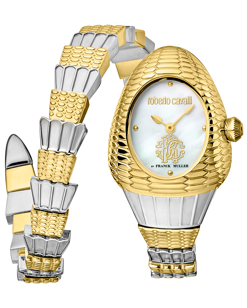 Roberto Cavalli Women RV1L149 White Mother Of Pearl Analog Watch