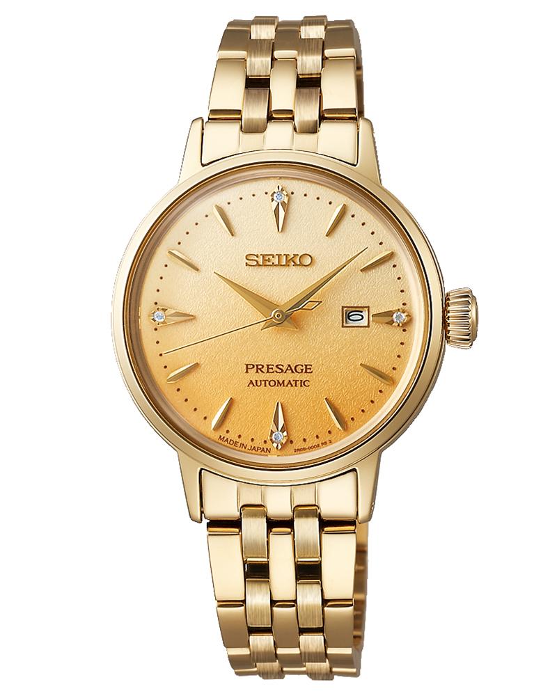 Seiko Women PRESAGE Gold Analog Watch SKU-ID SRE018J1 Helios The