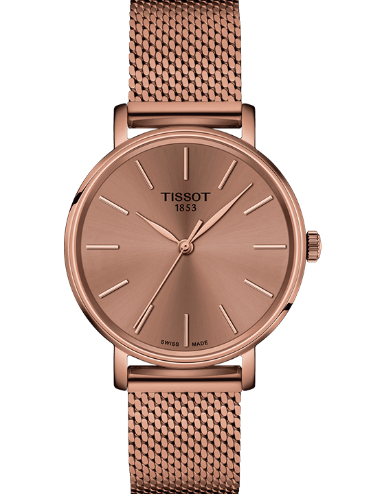 Tissot Women T-classic Round Rose gold Watches