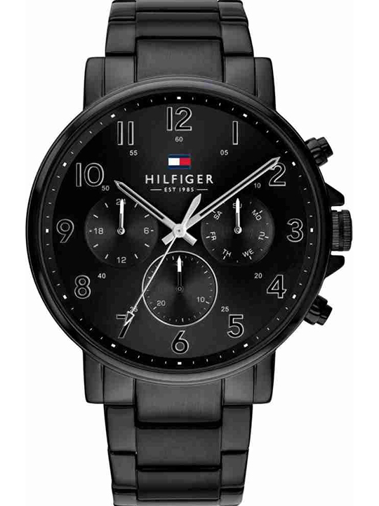 Buy Online Tommy Hilfiger Men Round Black Watches 1710383 at Best Price Helios Store