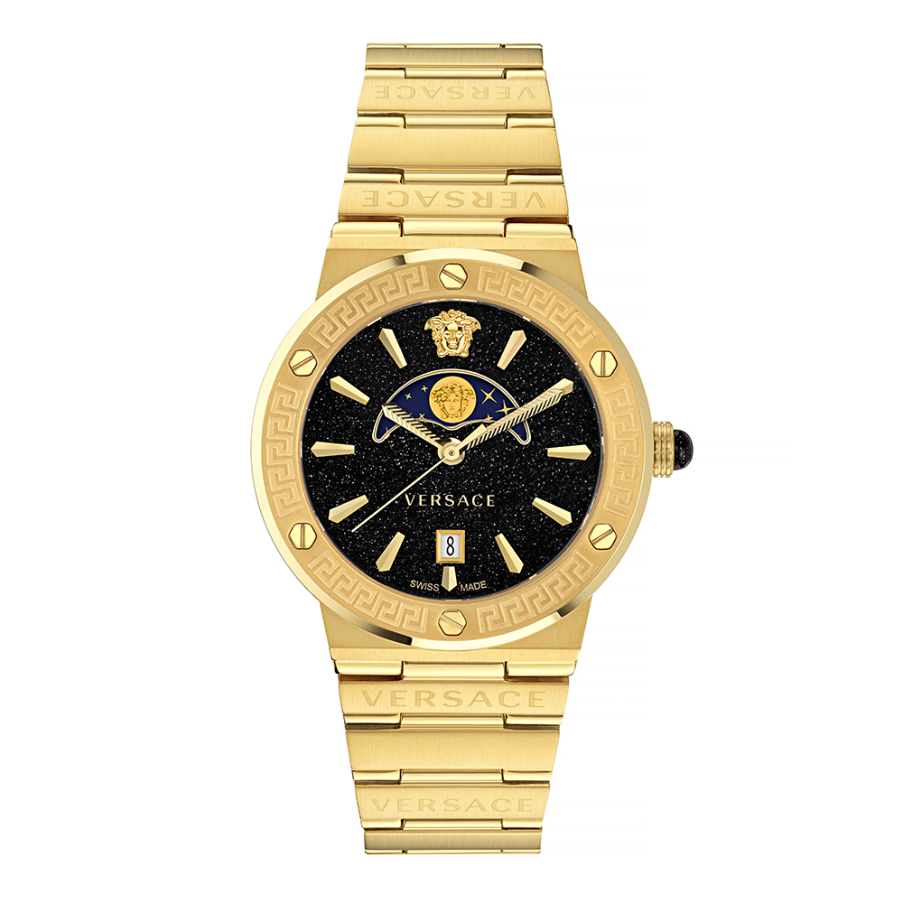 Versaceゴールドメダル付き黄色サンダル/ヘビ革・牛革/サイズ37.5  