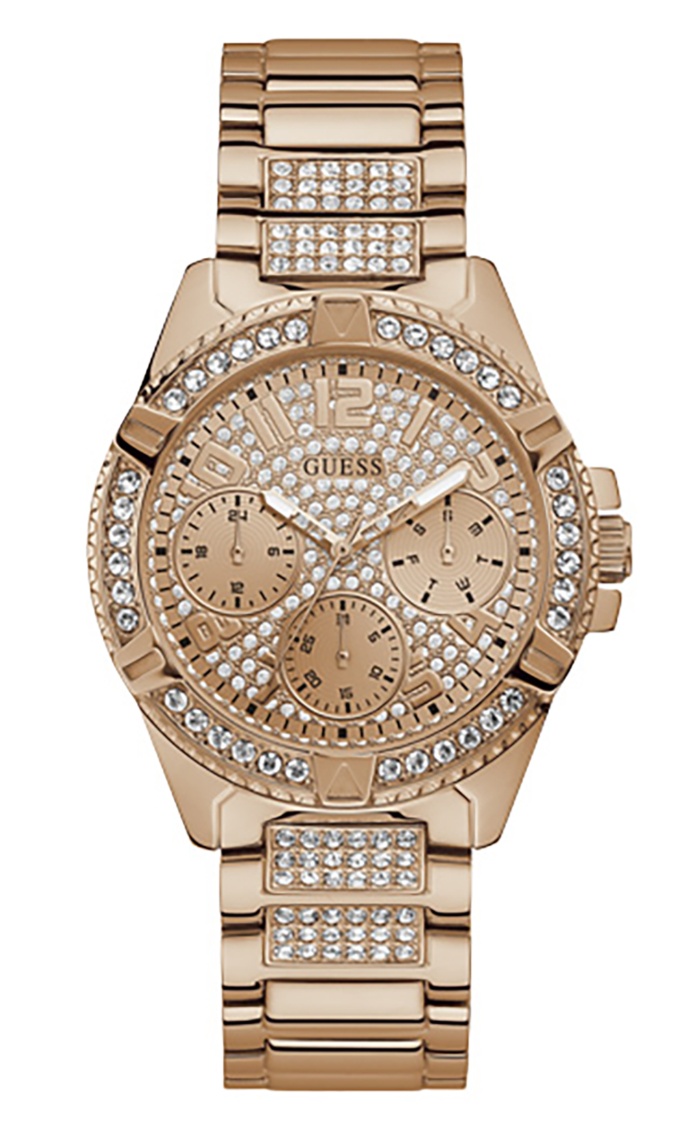 BuyGuess Round Rose Gold Women Watch W1156L3 Helios Watch Store