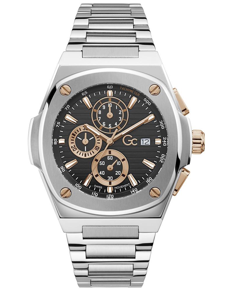 Chronograph Gc Watches Swiss Made GC Men GC COUSSIN SHAPE Black